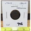 Image 1 : Italy. 1861M 1 Centesimo. King Victor Emanuele. EF. Nice.