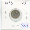 Image 1 : 1893 Canadian 5 cent silver coin
