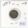 Image 1 : 1897 Canadian 5 cent silver coin