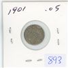 Image 1 : 1901 Canadian 5 cent silver coin