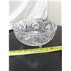 Image 1 : 3 footed heavy cut glass bowl