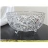 Image 2 : 3 footed heavy cut glass bowl