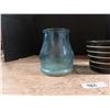 Image 2 : Black Glass Flower Pot / Blue Glass Vase