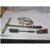 Image 1 : vintage auger, soldering iron, planer and trap