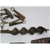 Image 5 : vintage auger, soldering iron, planer and trap