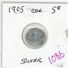 Image 1 : 1905 Canadian silver 5 cent coin