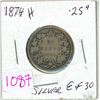 Image 1 : 1874 Canadian silver 25 cent coin