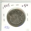 Image 1 : 1945- silver canadian 50c