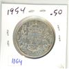 Image 1 : 1954-silver canadain 50c