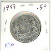 Image 1 : 1953-silver canadian 50c