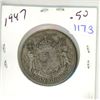 Image 1 : 1947-silver canadian 50c