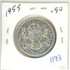 Image 1 : 1955-silver canadian 50c