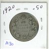 Image 1 : 1920-silver canadian 50c