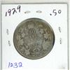 Image 1 : 1929-silver canadian 50c