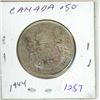 Image 1 : 1944-silver canadian 50c