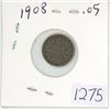 Image 1 : 1908 Canadian 5 cent silver coin