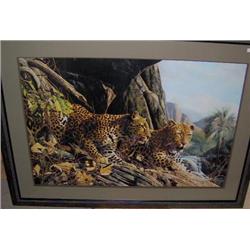 FRAMED PRINT " LEOPARD SENTRY"    ITEM #11001
