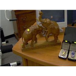 WOOD CARVED ELEPHANTS