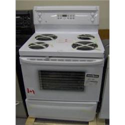 GE SELF CLEANING WHITE STOVE DAMAGED
