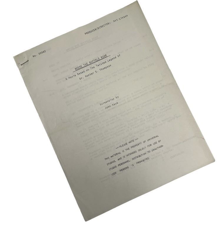 Where the Buffalo Roam (1980) - Original Annotated Script (From Joel ...