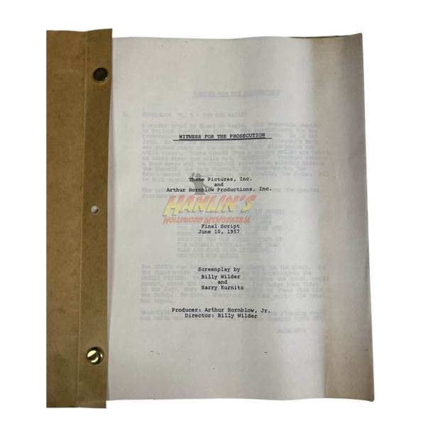 Witness for the Prosecution (1957) - Original Script (From Joel Silver)