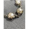 Image 2 : Lovely Pearl Bracelet, 7 - 8 1/2" L. Marked 18K G.P.