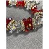 Image 2 : Beautiful Ruby Red & Clear Crystal Beads Stretch Bracelet