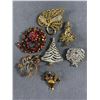 Image 1 : Collection Of 7 Vintage Rhinestone Brooches