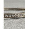 Image 2 : 925 Sterling Silver w/ Stones Hinged Bangle, Oval Shape, One Safety Clasp
