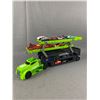 Image 1 : Race & Store Transporter w/ 16 Hotwheels & More