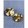 Image 2 : Pair Of 14K Solid Gold Post Round Shaped Stud Earrings, Diameter Size Of A Loonie Coin