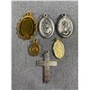 Image 2 : Vintage Cross & Religious Pendants, One Marked S 925, Original Patina