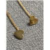 Image 2 : Lovely 10K Solid Gold Chain w/ Heart Stud Earrings, Pair