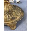 Image 2 : Heavy Vintage Cast Brass Table Lamp. 18" Tall to Finial