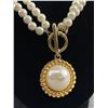 Image 2 : Designer Double Strand Pearl Necklace with Front Toggle Clasp and Drop Pearl