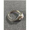 Image 2 : Sterling Silver Opal CZ Ring Bypass Design. Size 8.75 Marked & Tested