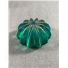 Image 1 : Robert Held Art Glass Sea Urchin Paperweight Iridescent Teal Blue Paper Label Sticker