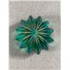 Image 2 : Robert Held Art Glass Sea Urchin Paperweight Iridescent Teal Blue Paper Label Sticker