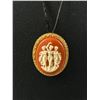 Image 2 : Vintage Cameo Brooch/Pendant w/ Black Cord Necklace, Good Condition