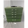 Image 3 : Vintage Carry Case Box w/ Drawers. Includes Contents Of Sewing Supplies. Approx. 14" x 7 1/2" x 14"