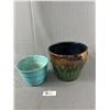 Image 1 : 2 Pottery Planters - Smaller One Made In Holland, Larger One Marked RRP Co. Rosevalle, Ohio