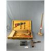 Image 1 : Vintage Lot - Tailors Ruler, Wood Tool Case & More