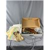 Image 1 : Lot Of Vintage Tablecloths, Hankies, Fabric Pieces & More