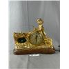 Image 1 : Vintage United Self- Starting Electric Mantel Clock. Boy Fishing. Model #710
