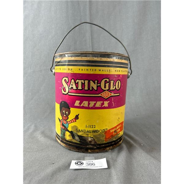 Vintage Bapco Satin-Glo 1 Gallon Paint Can. Black Americano Graphics