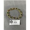 Image 1 : Gold Plated 925 Bracelet with Green Stones