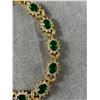 Image 2 : Gold Plated 925 Bracelet with Green Stones