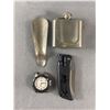 Image 1 : Misc Lot - Mini Flask, Light-up Pocket Knife, Shoe Horn & Bandless Freestyle Watch