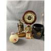 Image 2 : Bar Décor Lot - Esso Glasses, Vintage Mini Liquor Bottles, Barometer & More