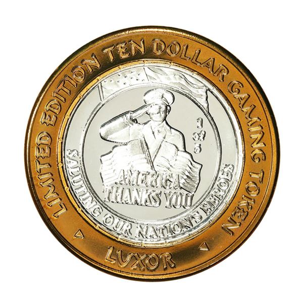 .999 Fine Silver Luxor Las Vegas, Nevada $10 Limited Edition Gaming Token